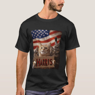 Harris 2024 Tおもしろいシャツ用の子どものいない猫レディース Tシャツ