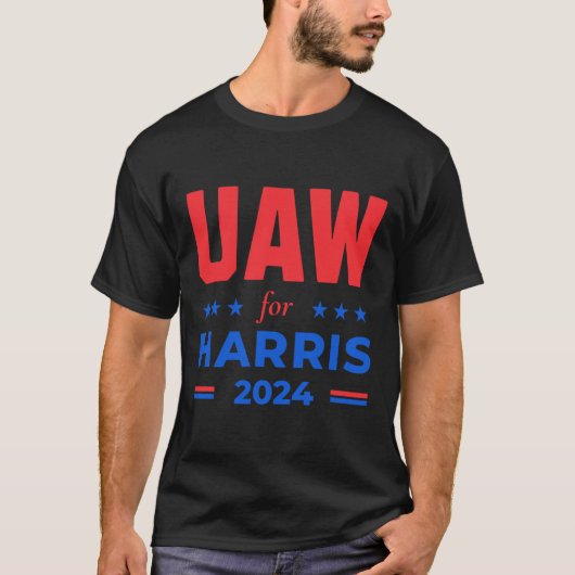 Harris 2024 Uaw Red Strike Kamalaの自動車労働者 Tシャツ (正面)