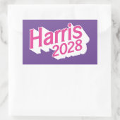 Harris 2028ピンクと紫カラフル 長方形シール (バッグ)