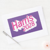 Harris 2028ピンクと紫カラフル 長方形シール (封筒)