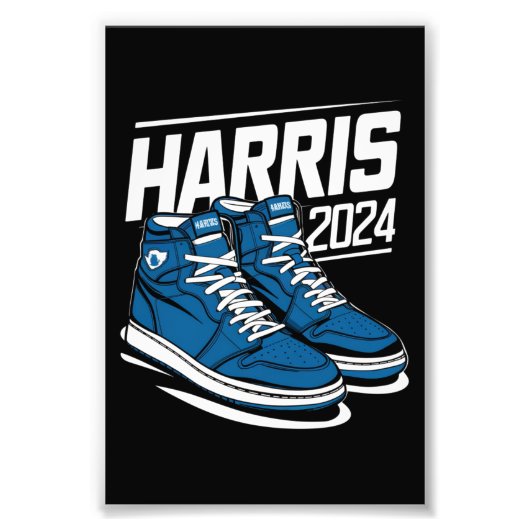 Harris 24 大統領に投票 カマラ 選挙 スニーカー フォトプリント            (正面)