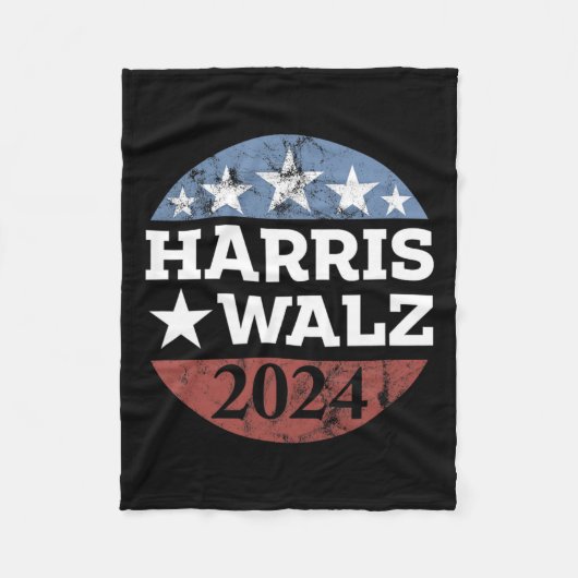Harris & Tim Walz For President 2024 Campaign フリースブランケット (正面)