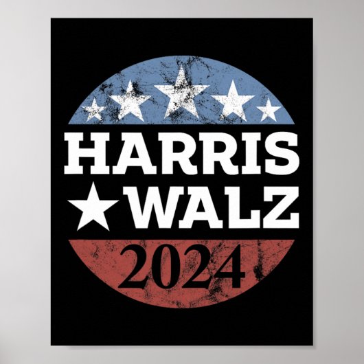 Harris &amp; Tim Walz For President 2024 Campaign ポスター (正面)