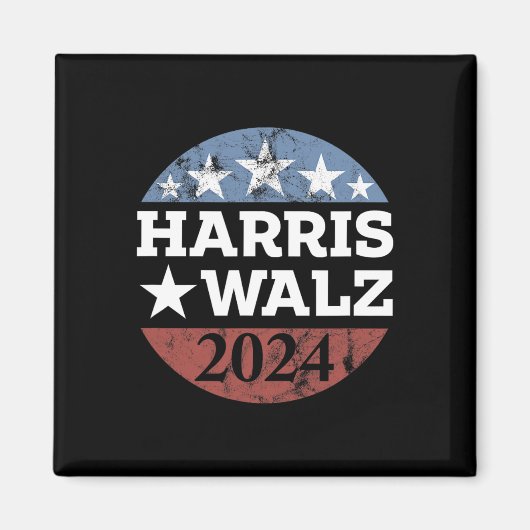 Harris &amp; Tim Walz For President 2024 Campaign マグネット (正面)