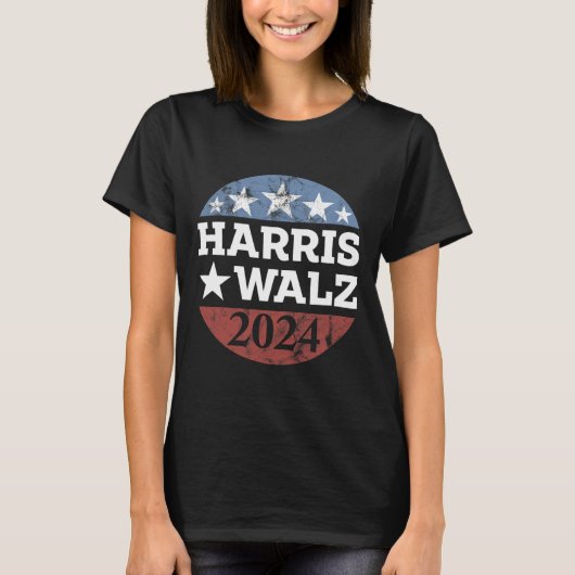 Harris &amp; Tim Walz For President 2024 Campaign Tシャツ (正面)