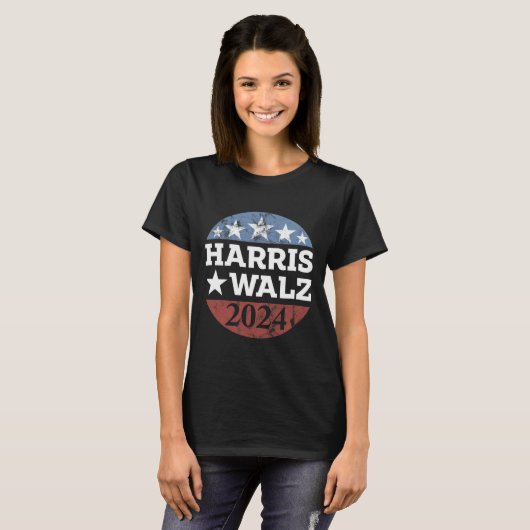 Harris &amp; Tim Walz For President 2024 Campaign Tシャツ (正面フル)