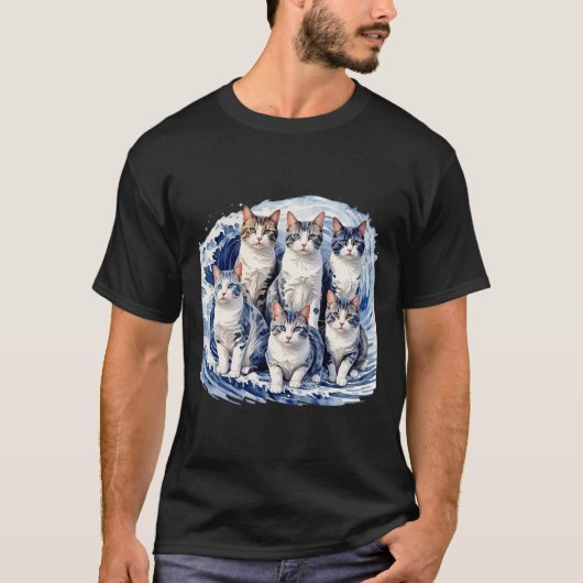 Harris Blue Cats Wave おもしろい - For Cat Owners Tシャツ (正面)