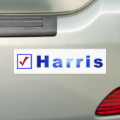 Harris bperステッカーの赤いチェックインブルーボックス バンパーステッカー (車上)