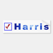 Harris bperステッカーの赤いチェックインブルーボックス バンパーステッカー (正面)