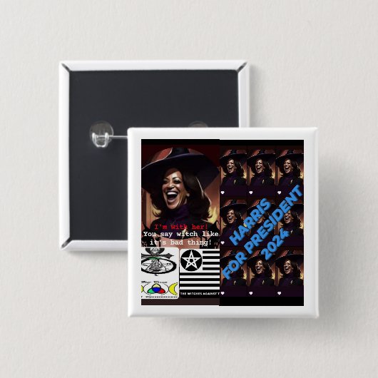 Harris for President Button、Standard、2 1/4インチ 缶バッジ (正面&裏面)