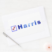 Harris Red Check In Blue Boxスタンプの投票 長方形シール (封筒)