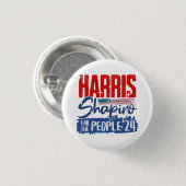Harris Shapiro 2024 アメリカ国民のためのUSフラグ 缶バッジ (正面&裏面)