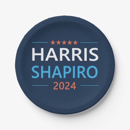 Harris Shapiro 2024 ペーパープレート (正面)