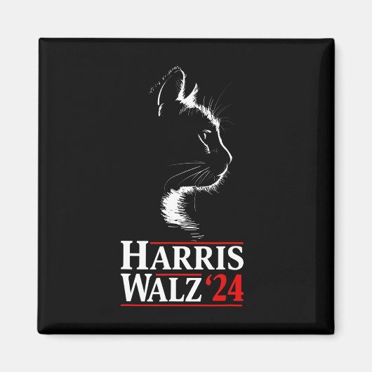 Harris Tim Walz Waltz 2024 Vp おもしろい Cat Harris Wal マグネット (正面)