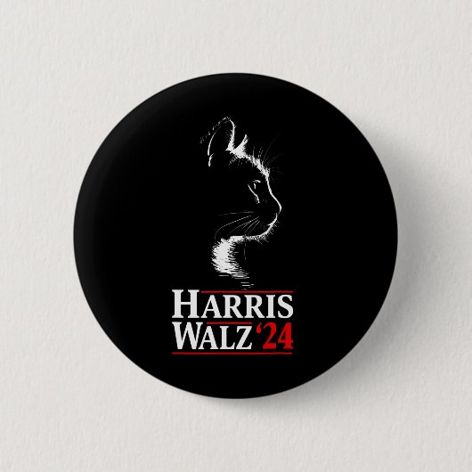 Harris Tim Walz Waltz 2024 Vp おもしろい Cat Harris Wal 缶バッジ (正面)