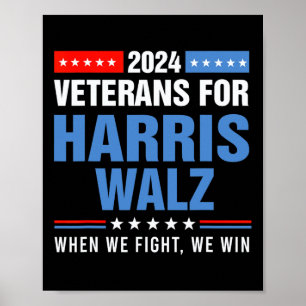 Harris W 2024の退役軍人キャンペ大統領のーン ポスター