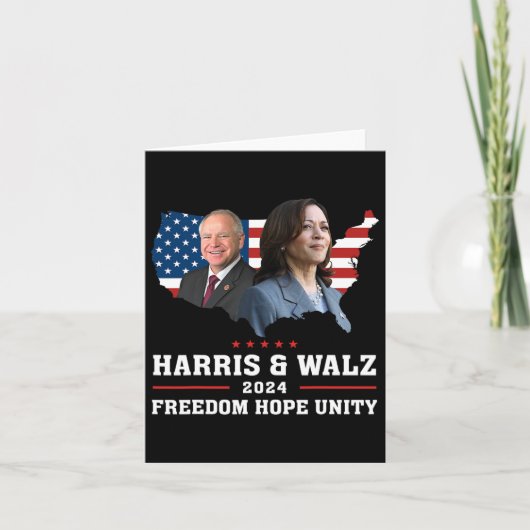 Harris W 2024 Freedom Hope Unity Political Kamala カード (正面)