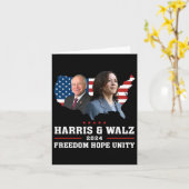 Harris W 2024 Freedom Hope Unity Political Kamala カード (黄色い花)