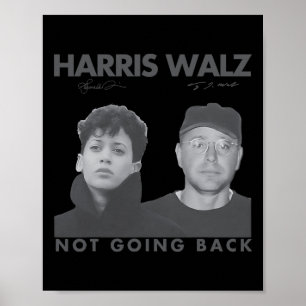 Harris W Not Going Back 80s写真レトロ2024投票 ポスター