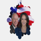 Harris Waltz写真2024 - Kamala Harris Tim Waltz オーナメントカード (左)