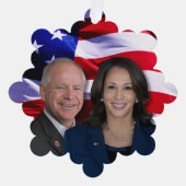 Harris Waltz写真2024 - Kamala Harris Tim Waltz オーナメントカード (正面)