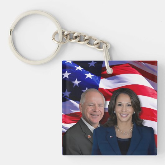 Harris Waltz写真2024 - Kamala Harris Tim Waltz キーホルダー (正面)