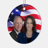 Harris Waltz写真2024 - Kamala Harris Tim Waltz セラミックオーナメント (左)