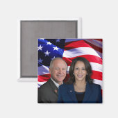 Harris Waltz写真2024 - Kamala Harris Tim Waltz マグネット (正面/裏面)