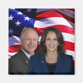 Harris Waltz写真2024 - Kamala Harris Tim Waltz マグネット