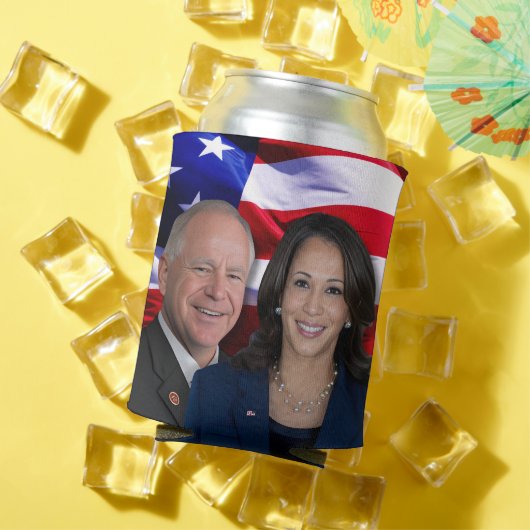 Harris Waltz写真2024 - Kamala Harris Tim Waltz 缶クーラー (インサイチュ 夏)