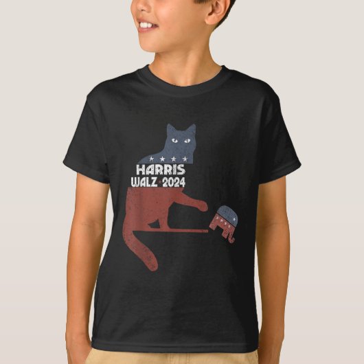 Harris Waltz 2024副社長Election おもしろい Cat Tシャツ (正面)