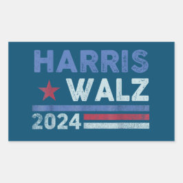 Harris Waltz 2024年選挙カマラハリスネイビーブルー 長方形シール