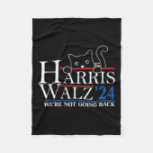 Harris Waltz 2024私たちは戻って猫おもしろいLしない フリースブランケット (正面)