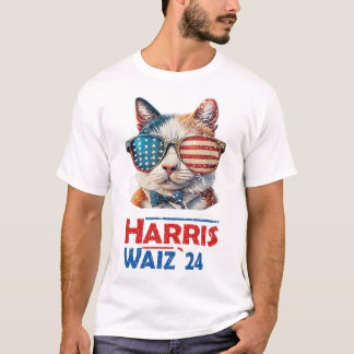 Harris Waltz 2024選挙シャツキャットレディースカマラ Tシャツ