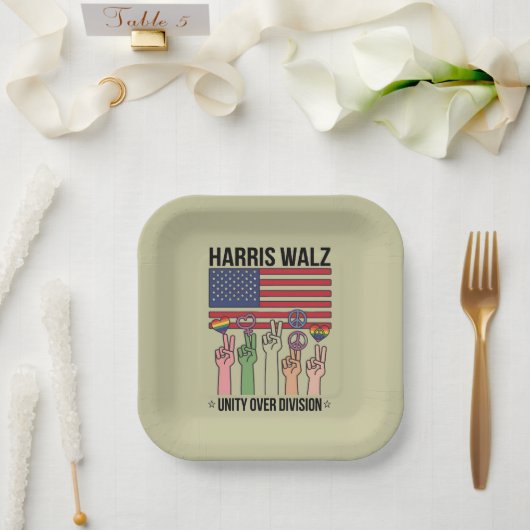 Harris Waltz 2024 団結する時代 ペーパープレート (ウェディング)