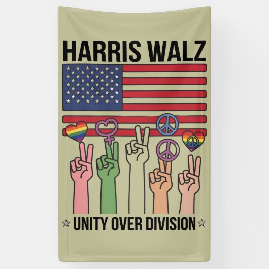 Harris Waltz 2024 団結する時代 横断幕 (縦)