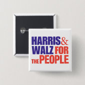 Harris Waltz 2024 For The People Kamala Harris 缶バッジ (正面&裏面)