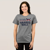 Harris Walzの子どものいない猫レディース トライブレンドTシャツ (正面全面)