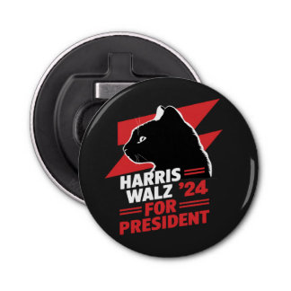 Harris Walz子なしキャットレディースTシャツ 栓抜き