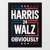 Harris Walz明らかにHarris Waltz 2024選挙 ウィンドウサイン (シート)