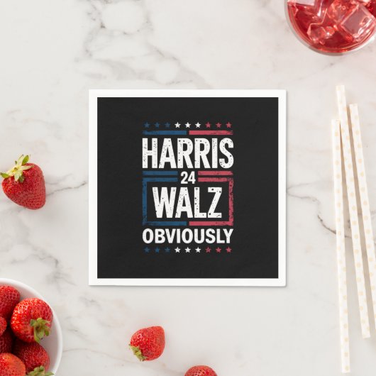 Harris Walz明らかにHarris Waltz 2024選挙 スタンダードカクテルナプキン (インサイチュ)