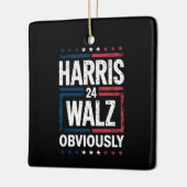 Harris Walz明らかにHarris Waltz 2024選挙 セラミックオーナメント (左)