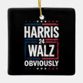 Harris Walz明らかにHarris Waltz 2024選挙 セラミックオーナメント (正面)
