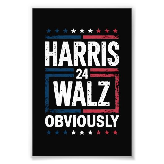 Harris Walz明らかにHarris Waltz 2024選挙 フォトプリント (正面)
