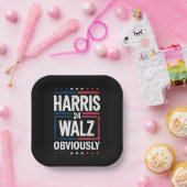 Harris Walz明らかにHarris Waltz 2024選挙 ペーパープレート (パーティー)