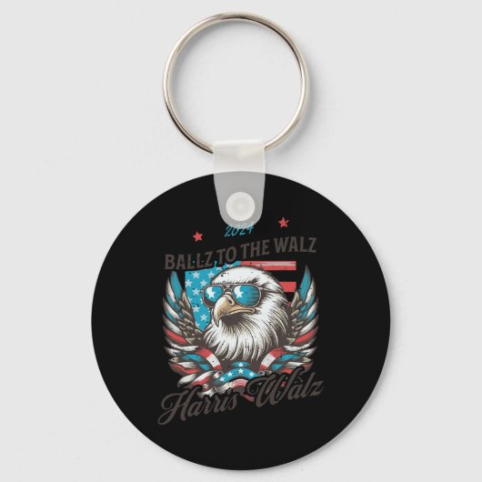 Harris Walz おもしろい 2024バルツからウォルツ選挙へ キーホルダー (正面)