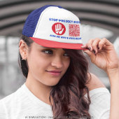 Harris/Walz 'ストップ Project 2025! 青いQRコードの投票 キャップ