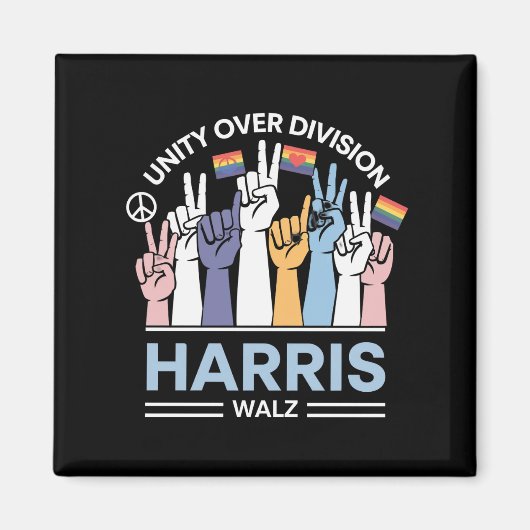 Harris Walz ワルツ 2024 団結は分断に勝つ マグネット (正面)