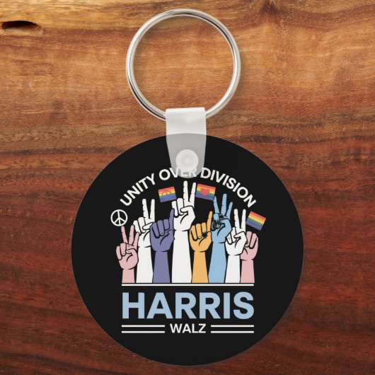 Harris Walz ワルツ 2024 団結は分裂に勝つ キーホルダー (正面)