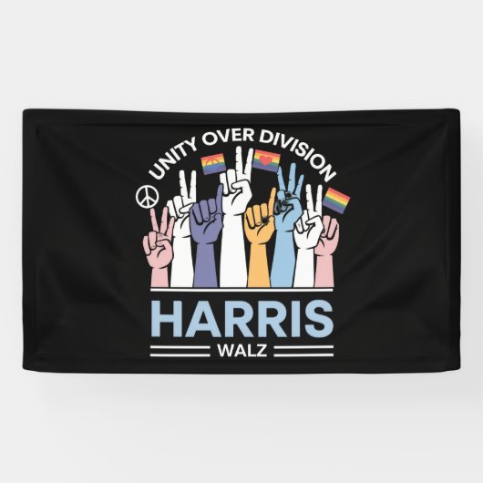 Harris Walz ワルツ 2024 団結は分裂に勝つ 横断幕 (横)